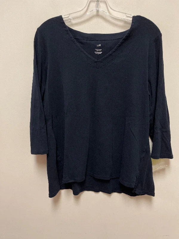 Top Long Sleeve By J. Jill In Navy, Size: L Laid