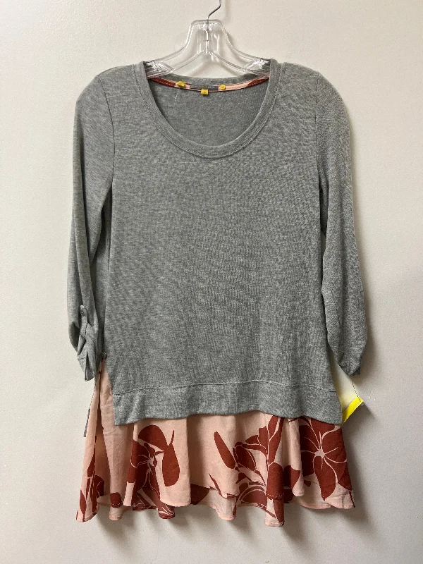 Top Long Sleeve By Little Yellow Button In Grey, Size: Xs Organic