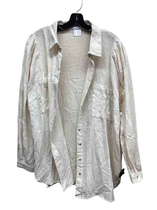 Top Long Sleeve By Clothes Mentor In Cream, Size: Xl Hip Men's Urban