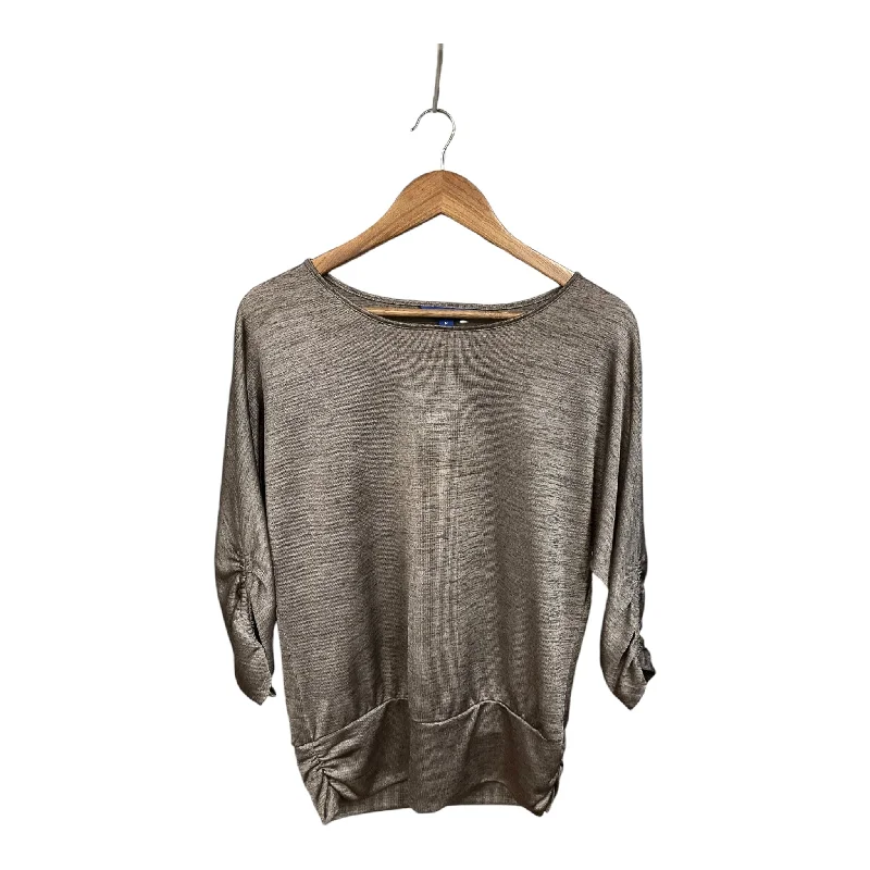 Top Long Sleeve By Apt 9 In Grey, Size: M Casual Men's Loose