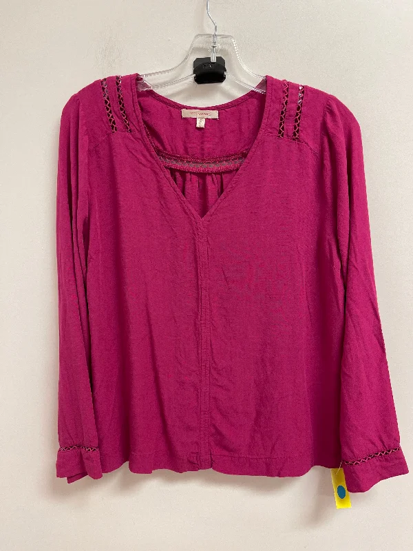 Top Long Sleeve By Skies Are Blue In Pink, Size: L Practical Men's Multi