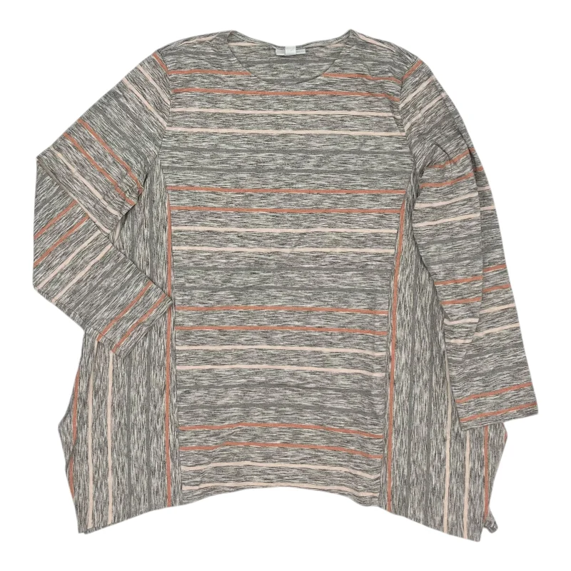 Top Ls By Pure Jill In Grey, Size:Lp Sophisticated Men's French