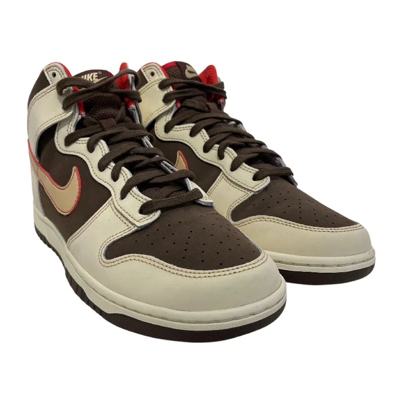 NIKE/DUNK HI RETRO SE/Hi-Sneakers/US 8.5/Border/Leather/BRW/FB8892-200 Dapper Men's Bow