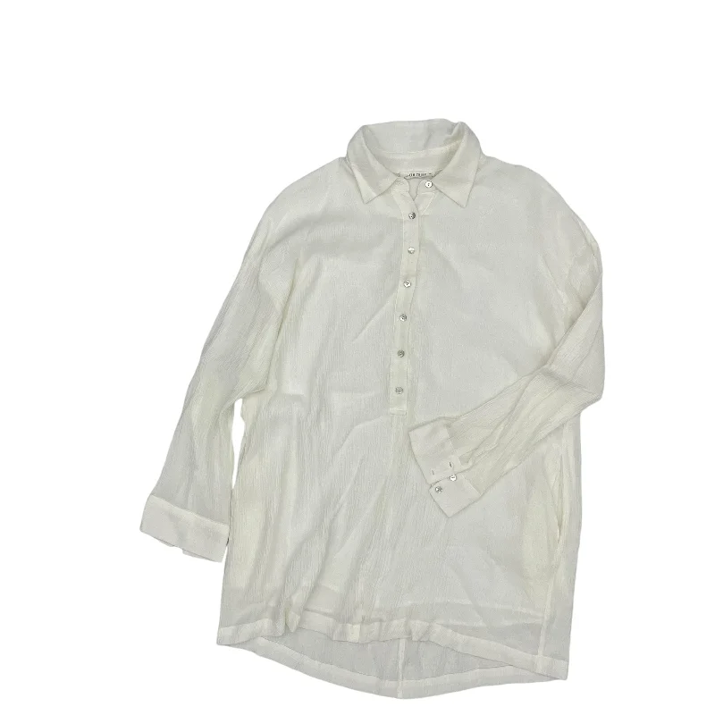 Tunic Ls By Clothes Mentor In Cream, Size:L Streetwear Style