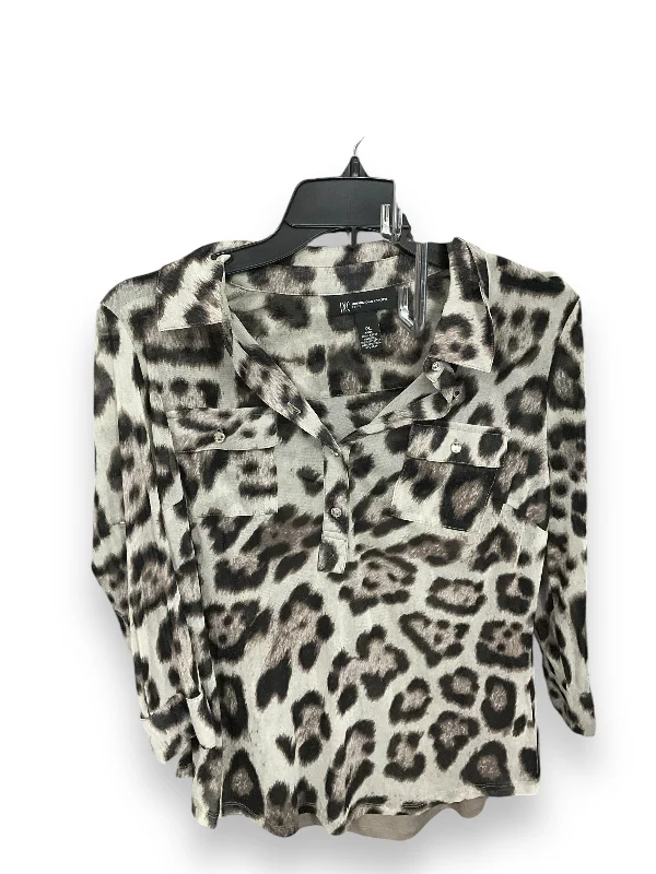 Top 3/4 Sleeve By Inc In Animal Print, Size: Petite Large Tough Men's Military