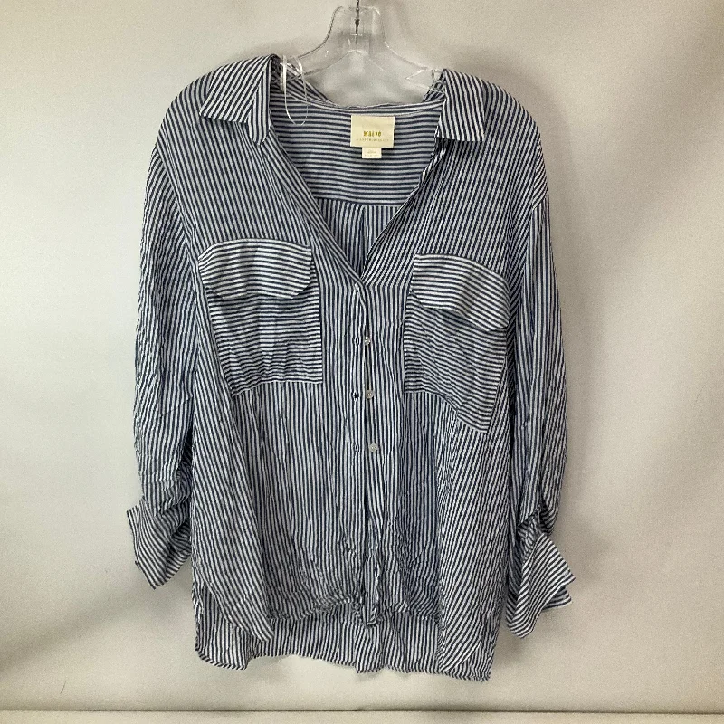 Top Long Sleeve By Maeve In Blue, Size: Xl Trendy Men's Bucket