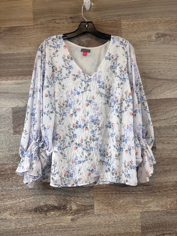 Top Long Sleeve By Vince Camuto In Floral Print, Size: M Business