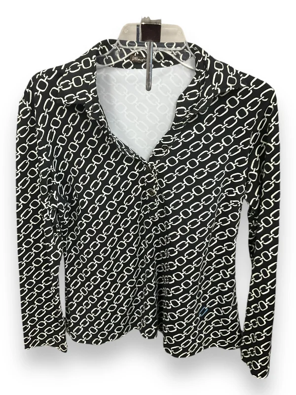 Top Long Sleeve By J Mclaughlin In Black & White, Size: M Sharp Men's Italian