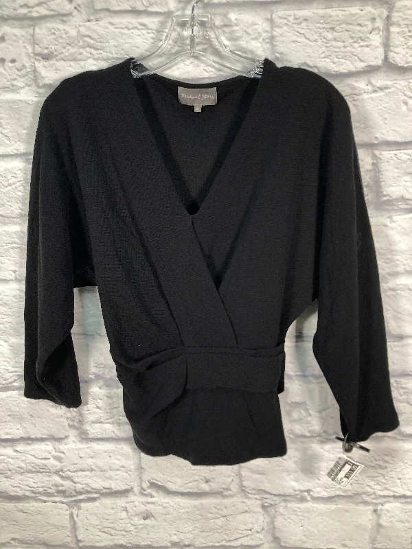 Top Long Sleeve By Michael Stars In Black, Size: Xs Modern Men's Geometric