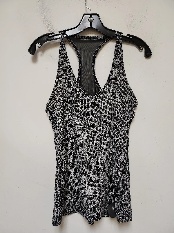 Athletic Tank Top By Lululemon In Black & White, Size: M Cool Men's Distressed