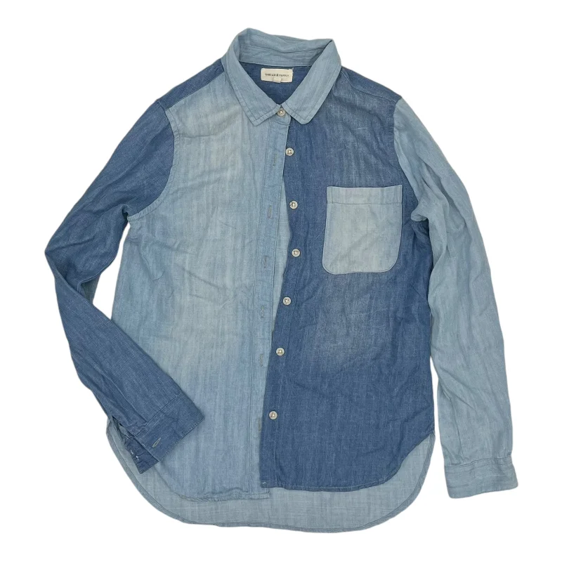 Top Ls By Thread And Supply In Blue Denim, Size:S Earthy Men's Sustainable 