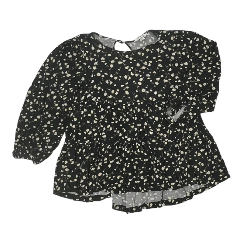 Top 3/4 Sleeve By American Eagle In Black, Size:M Vacation