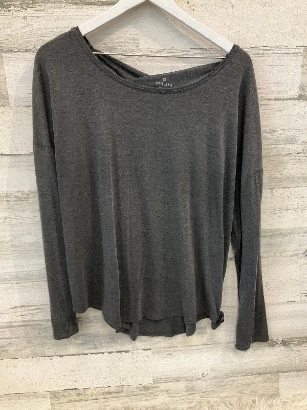 Top Long Sleeve By Athleta In Grey, Size: L Dapper Men's 1920S